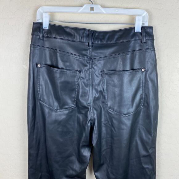 ZARA Faux Leather High Rise Pants Mom Fit Black Womens Size 10 Grunge Y2K 90s - Picture 7 of 13